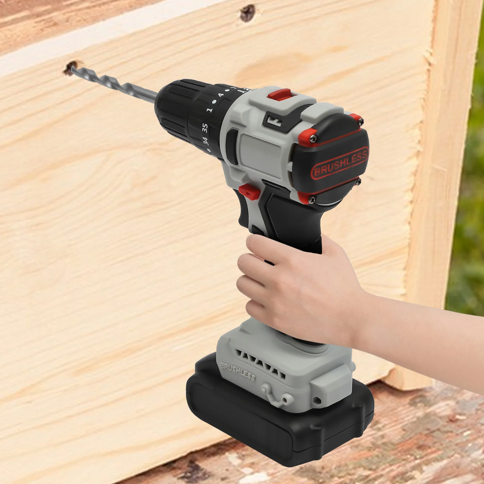 

Cordless Drill Set Multifunctional 3-in-1 Hammer Drill with Battery and Fast Charger Electric