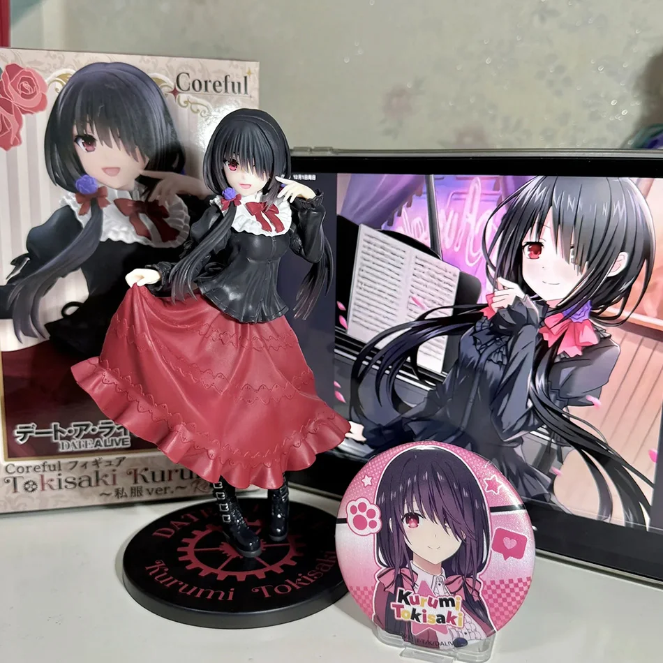 

20cm DATE A LIVE Anime Red Dress Tokisaki Kurumi Lori Girl PVC Anime Action Figures Model Anime Cartoon Model Toy Gift