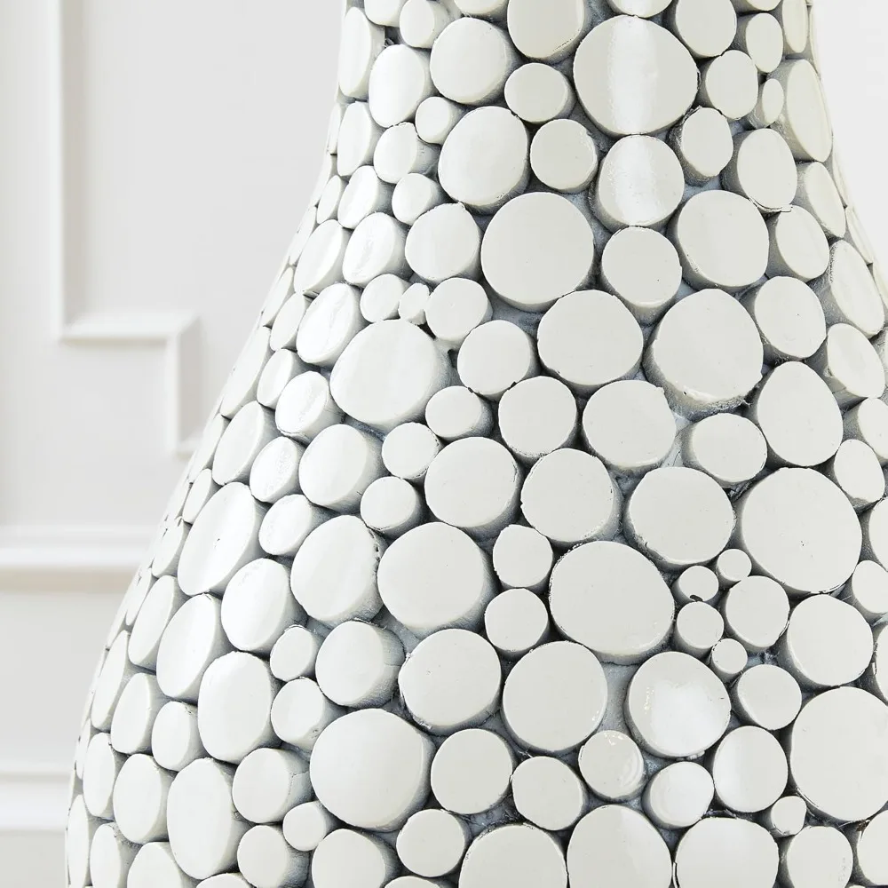 مزهرية Z GALLERIE بطول 45 بوصة على الأرض، مزهرية خشبية بيضاء لديكور المنزل، مزهريات أوسلو للديكور غرفة المعيشة، غرفة النوم، المكتب، أبيض