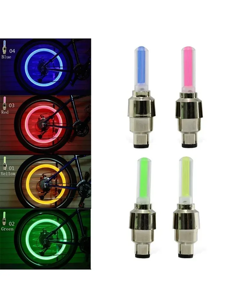 AliExpress 2Pcs Bicycle Lights Motion Sensor LED Lights with Batteries for Road MTB Mountain Bike Tyre Tire Valve Cap Bicycle Accessories