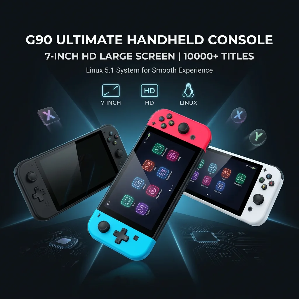 

High Performance G90 Retro Arcade Handheld Game Player Ultra Clear Large Screen Mass Built-in Classic Games Durable Battery Port