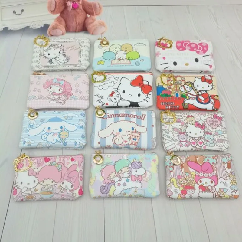 

The new Sanrio Hello Kitty anime cartoon small wallet looks good Kuromi Cinnamoroll Melody cute creative wallet Kawaii gift