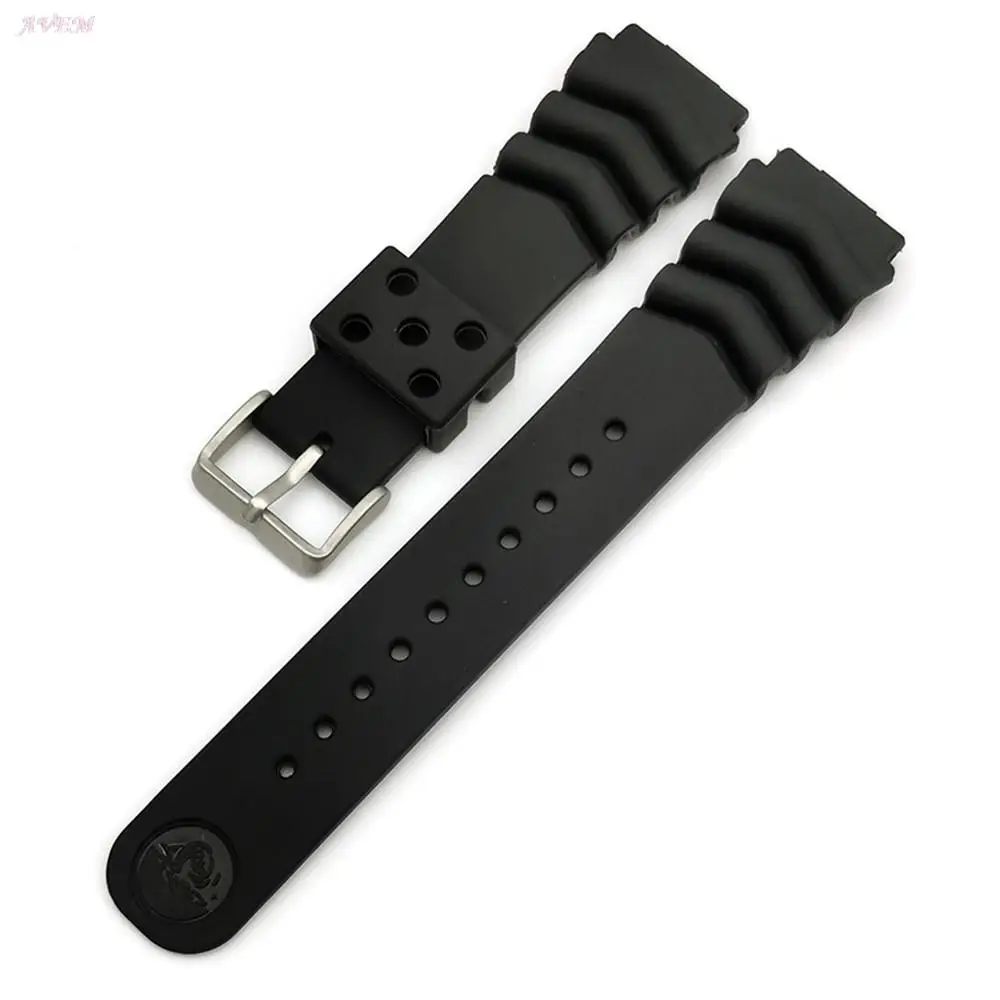 Pulseira de silicone impermeável para homens e mulheres Seiko Watch Band, pulseira de borracha, acessórios esportivos, mergulho, logotipo, 18mm,