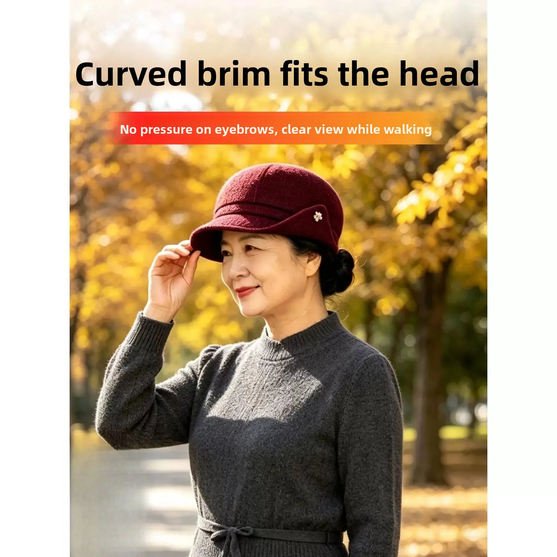 Women's Spring Autumn Thin Cloth Hats Windproof Duckbill Caps for Middle-Aged And Elderly Mothers Fashionable All-Season Caps
