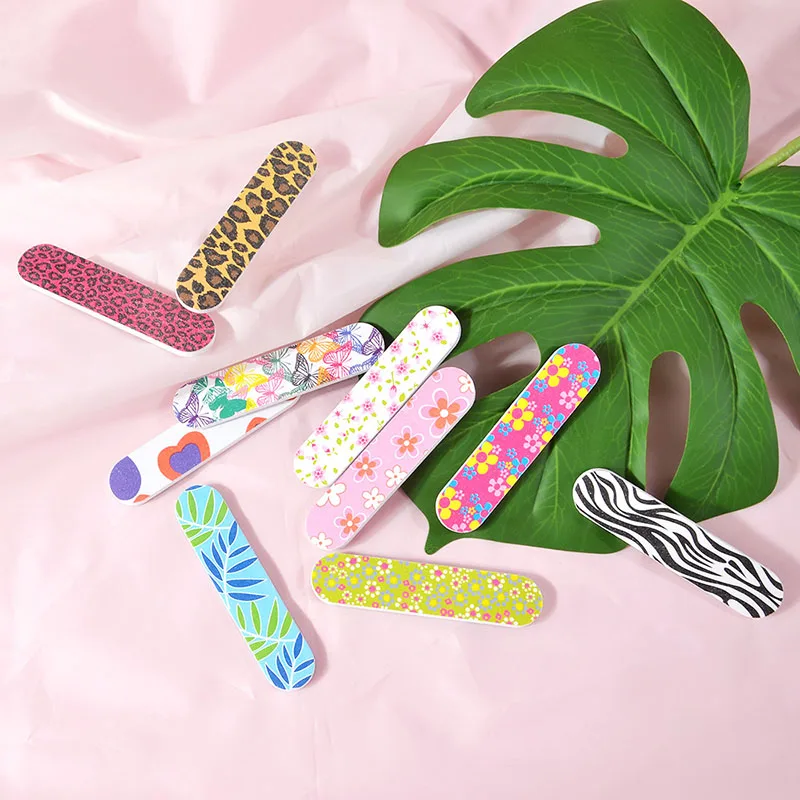 Flower Printed Nail File 9cm Colorful Daisy Nail File Printing Double-Sided Nail File Sharpener Professional Manicure Tools