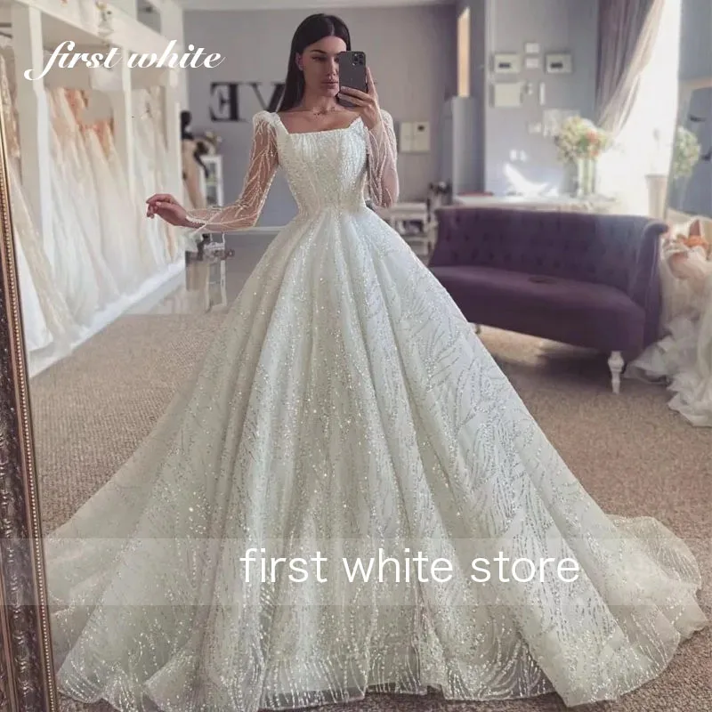 Luxury Ball Gown Wedding Dress 2025 Organza Vintage Square Collar Sleeveless Lace Bride Gowns Appliques Lace Up Robes De Mariée