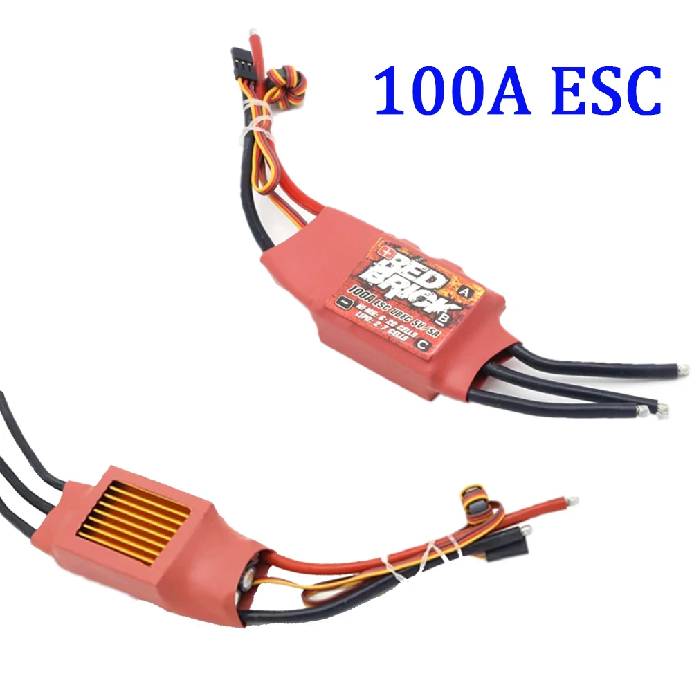 

Red brick 50A/70A/80A/100A/125A/200A brushless ESC electronic speed controller 5V/3A 2-3s 5V/5A 2-7s ship model accessories BEC