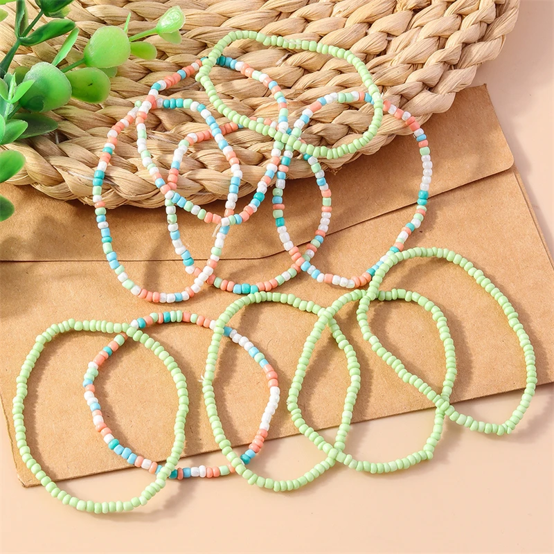 10 Stück/Set, handgefertigte Armbänder mit Perlen im Bohème-Stil, elastisch, für Damen und Mädchen, geeignet für Partys, Feiertage, als Schmuck oder Geschenk. – Detail 5