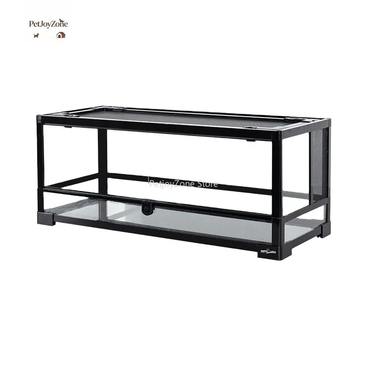 2025 PetJoyZone 19 Gsl 73L Brown Reptile Mesh Terrarium Glass Terrariums With Swing Doors Chameleon Cage Tokay Gecko Terrariums