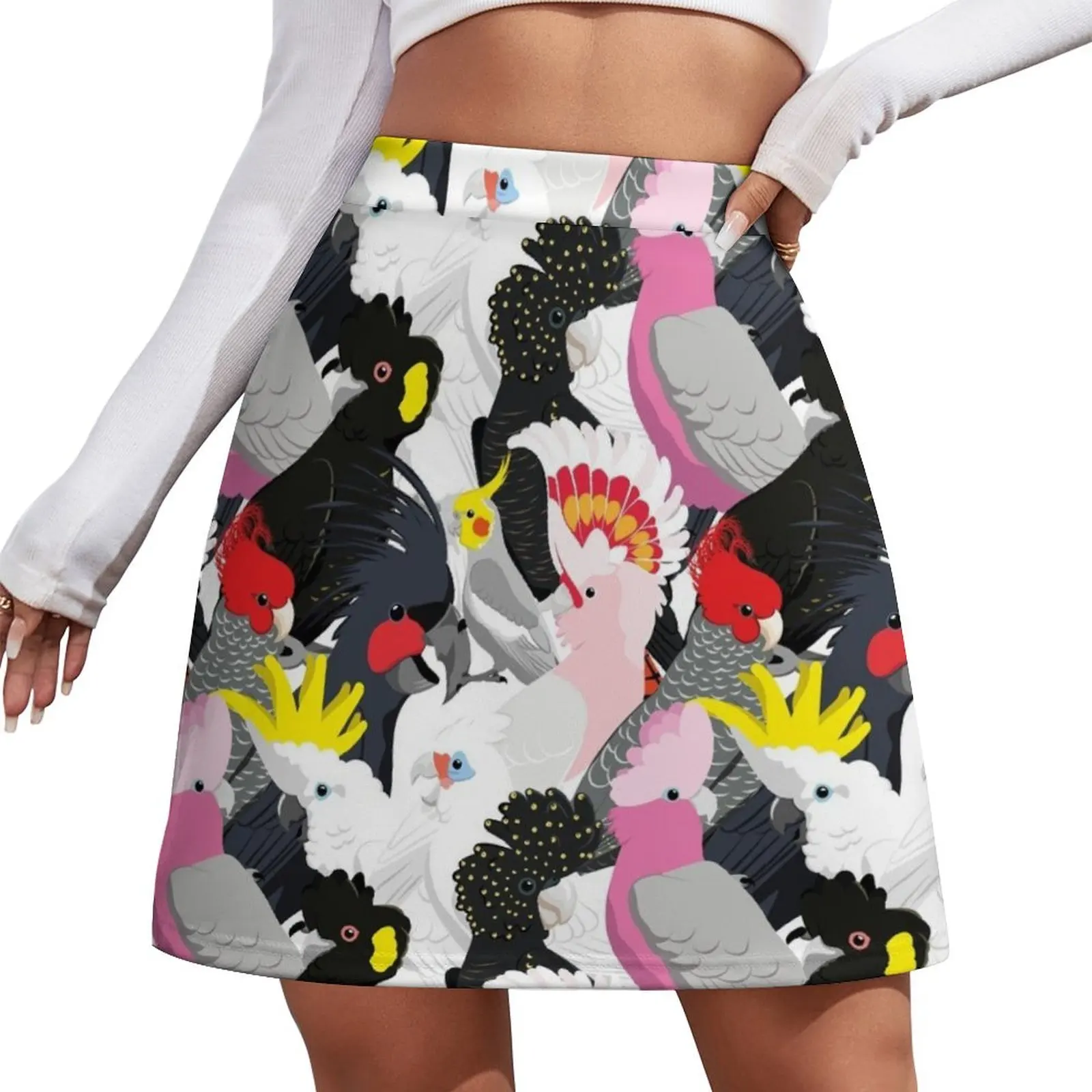 Cockatoo Fest Mini Skirt Woman clothing women's skirt 2026 trend Women's skirts Mini Skirt