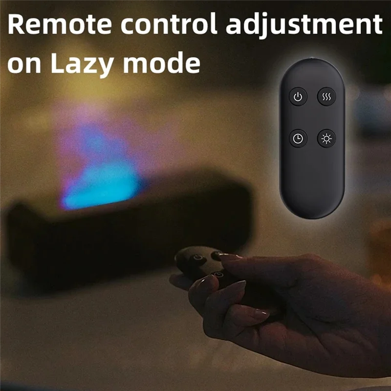 ABLU-Simulated Flame Aromatherapy Machine Remote Control 7-Color Lighting Timing Mute Humidification Perfume Dilator