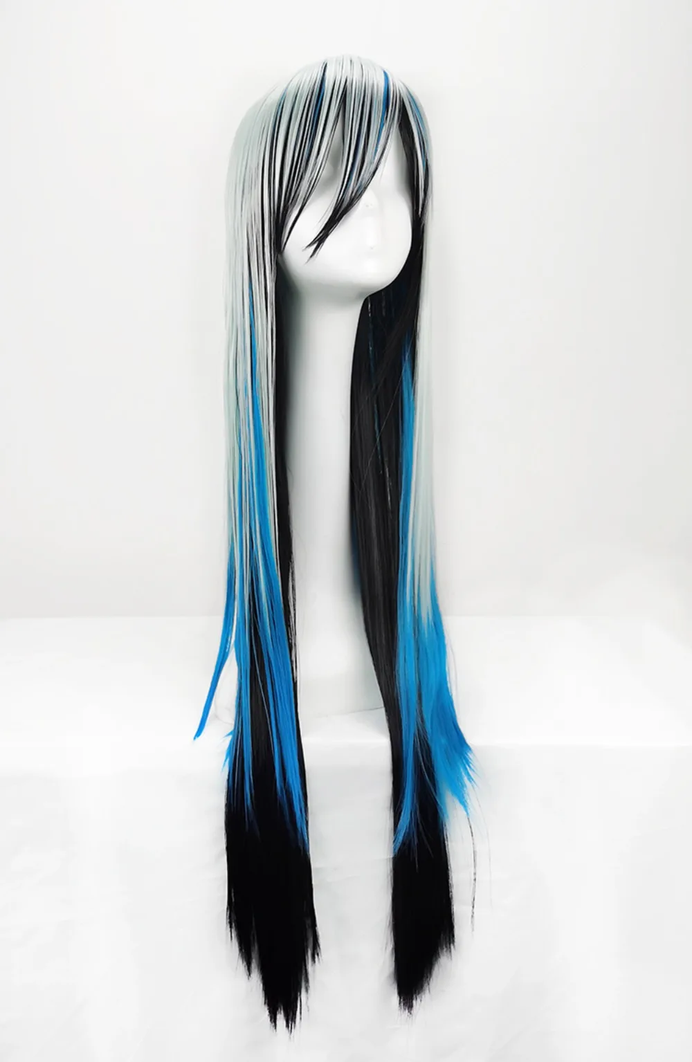 Nura Rise of the Yokai Clan Yuki Onna Sneeuwvrouw Cosplay Pruik 80 cm lang recht gradiënthaar