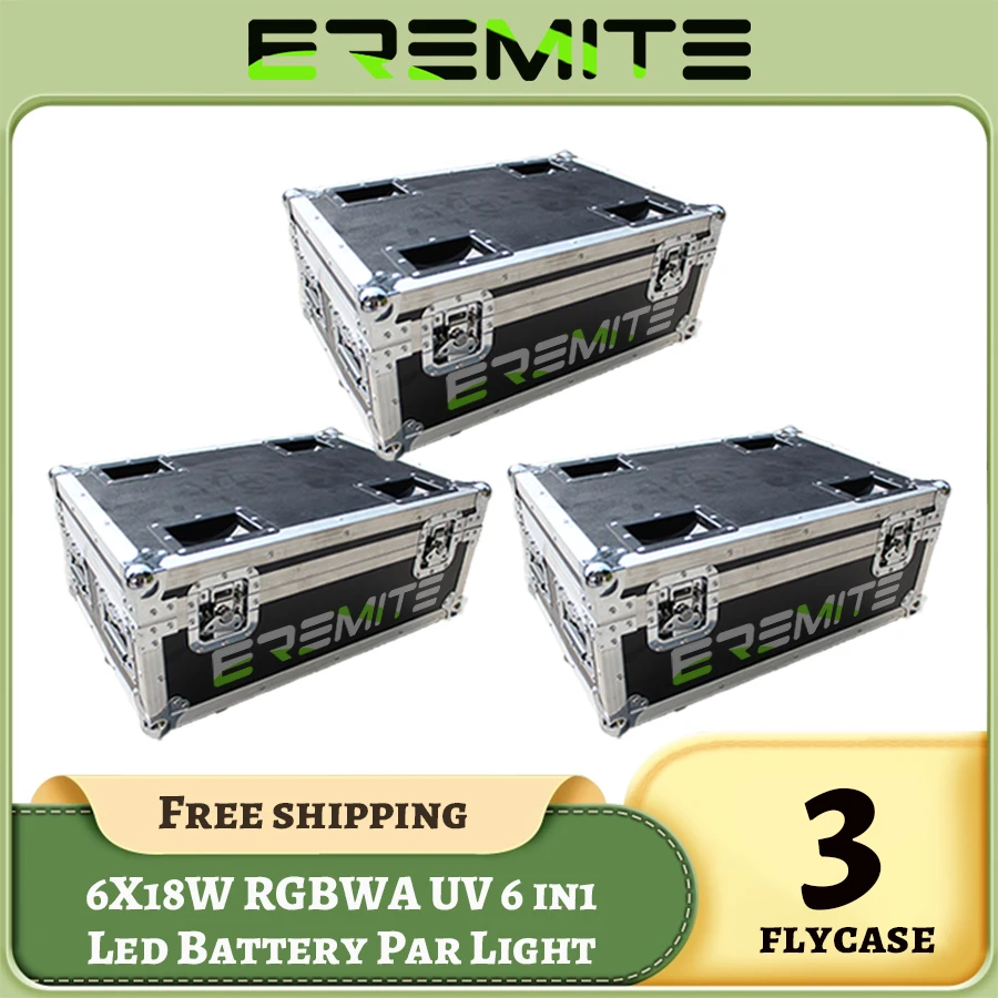 

Без налога 3x Flycases для 6x18 Вт 6 в 1 RGBAW + ультрафиолетовая батарея Par Светильник беспроводное инфракрасное управление APP умная подвижная ручка для KTV