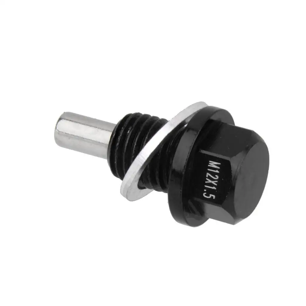 M12*1.5 Universial Black Anodized Magnetic Engine Oil Pan Drain Plug Screw