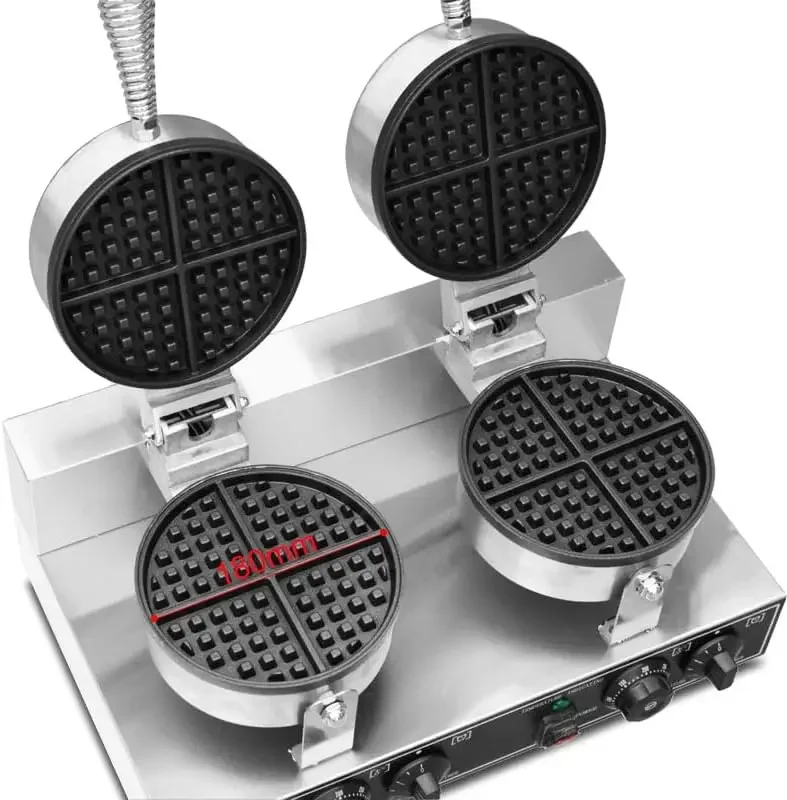 Maker Double Waffle Irons macchina per Waffle in acciaio inossidabile macchina per Chaffle elettrica antiaderente per Commerc