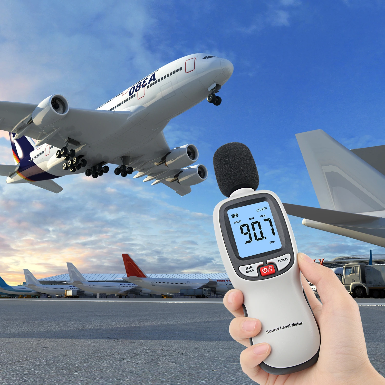 LEERCHUANG Portable Sound Level Meter 30~130db Audio Sound Level Meter Decibel logger/Monitor Noise Measuring Instrument/Meter