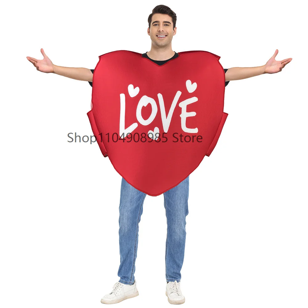 

Love Valentine's Day Costume Couple Heart-shaped Sponge Costume Red Love Wedding Suit Party Cosplay Stage Performance suit