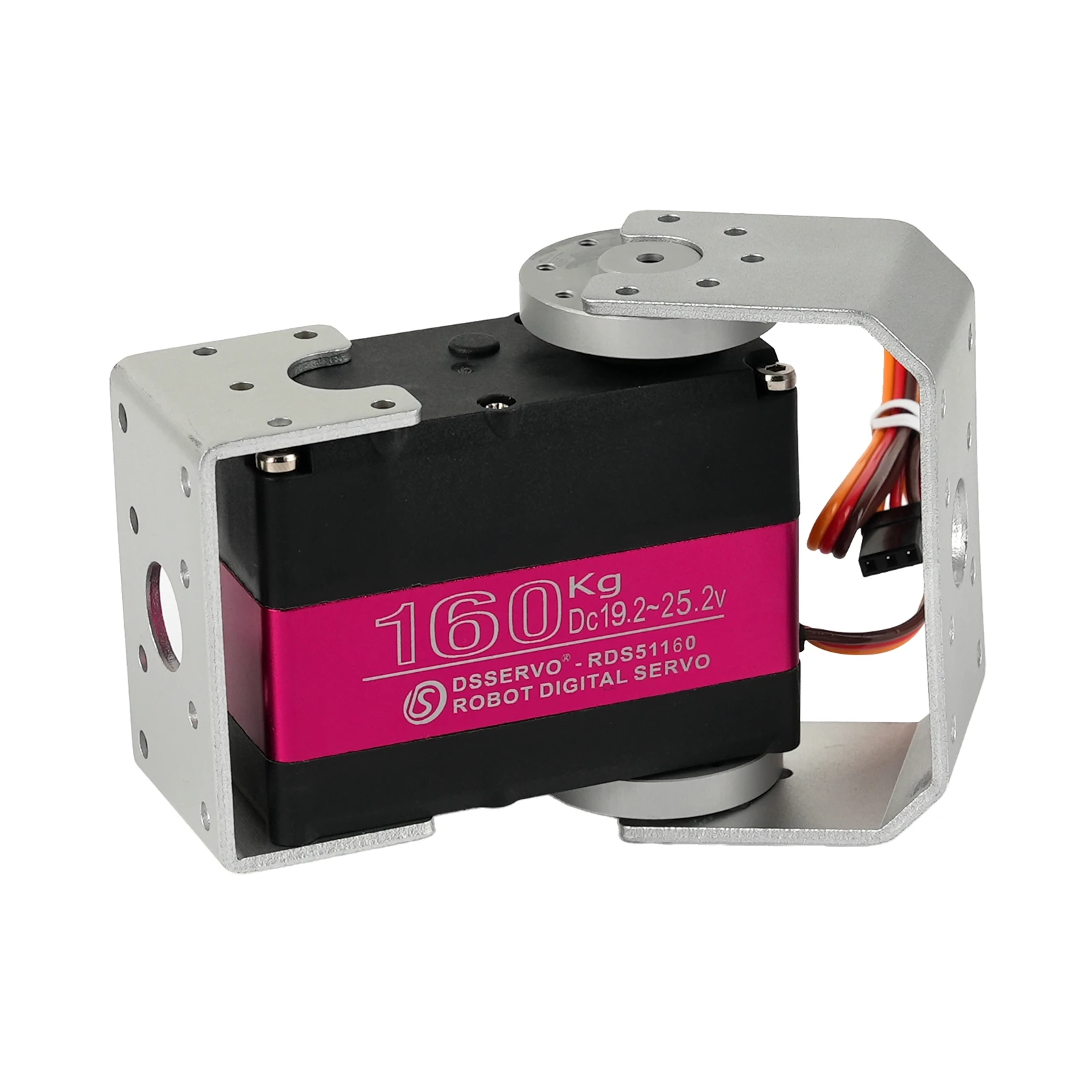 RDS51160 160 kg digitales Servo, 24 V, hohes Drehmoment, Doppelachse, 180/270 °   IP66 wasserdicht mit U-Halterung für RC Robot Car Heavy Duty