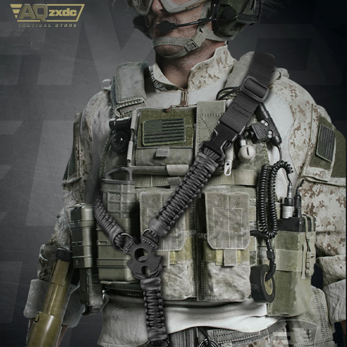 AQzxdc eslinga táctica tres puntos para pistola y rifle Airsoft - imagen 2