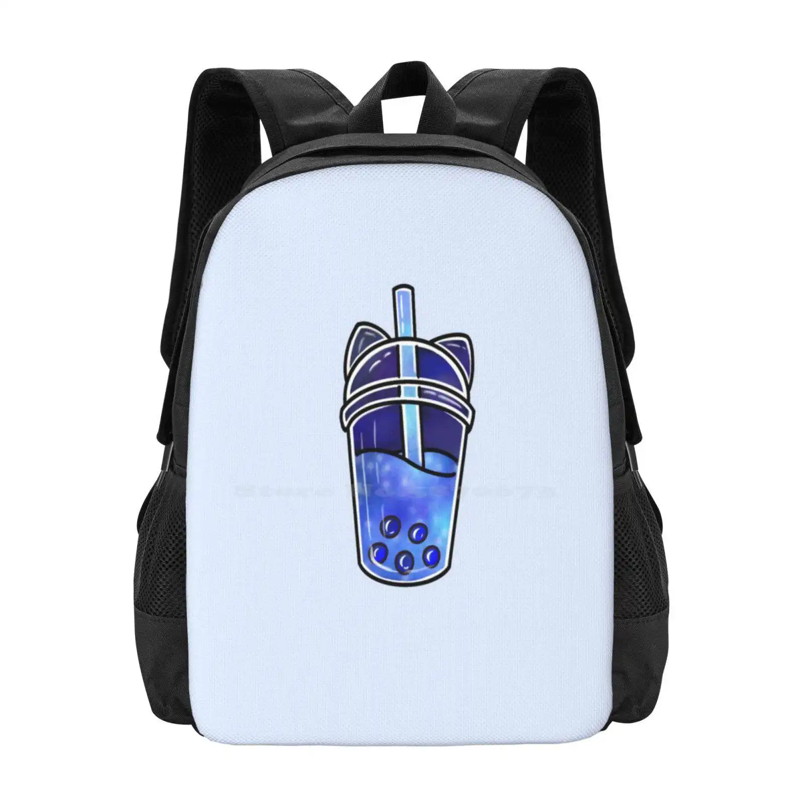 Cat Boba (Stars And Galaxy) Hot Sale Schoolbag Backpack Fashion Bags Stars Galaxy Night Sky Darkness Cats Boba Tea Cute Drink