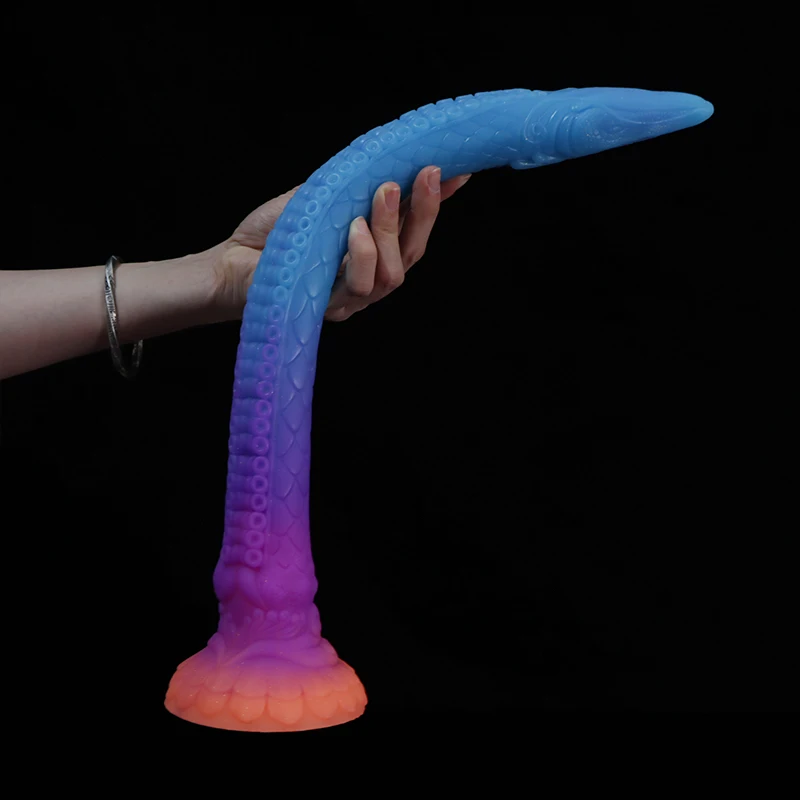 47cm Luminous Tentacle Dildo Anal Plug Long Buttplug Prostate Massager Sex Toys For Women Men Long Dragon Dildo 18 Anal Toys Big