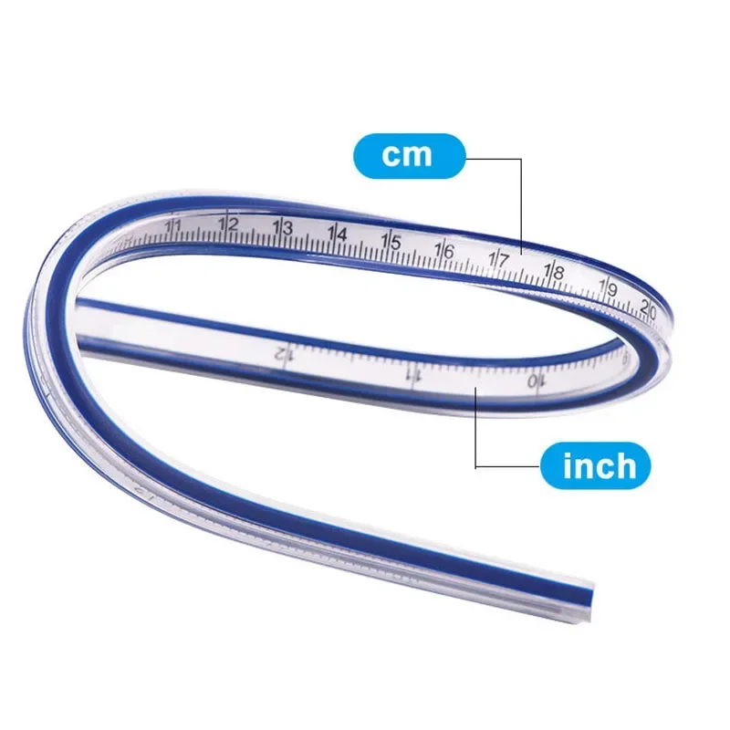 1Pc Flexible Curve Ruler Drafting Drawing Tool Snake Shaped Ruler Flex Curved Ruler Quilting School Office Supplies