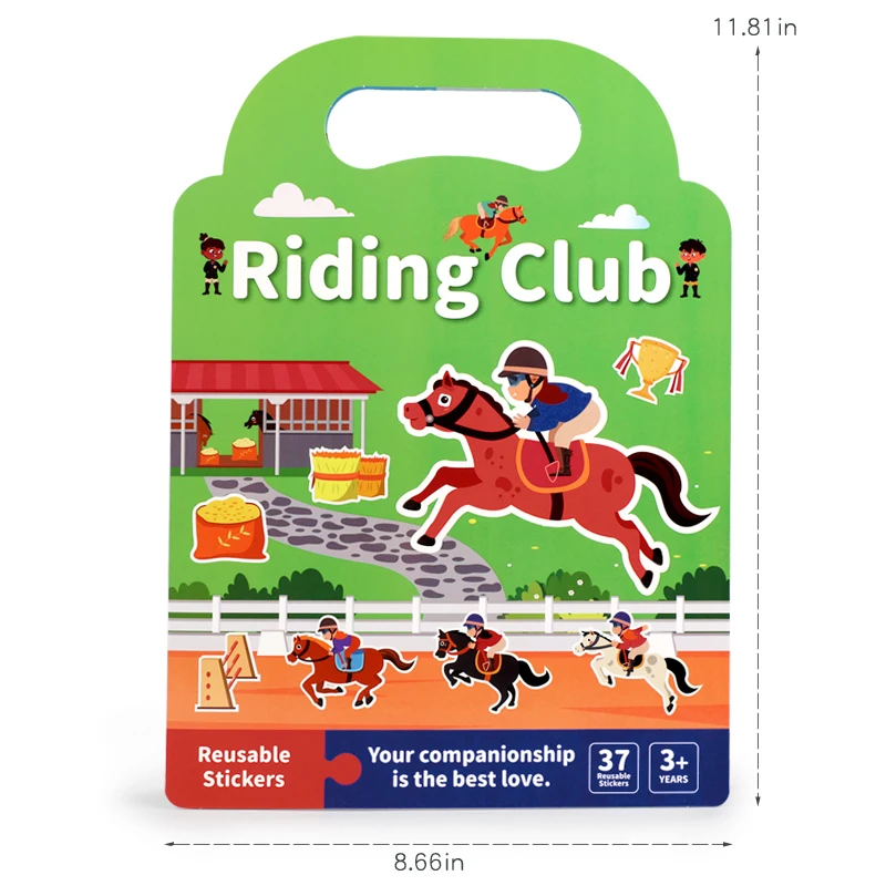 Reusable Cartoon Animal Scene Stickers for Kids DIY Hand-on Puzzle Learning Cognition Puzzle Book Educational Toy Gift for Child