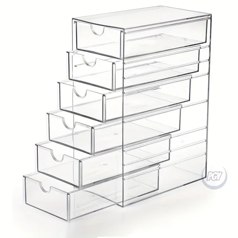 Transparent Storage Boxes for 4 5 or 6 Drawers Organizing Cosmetics Lipsticks Hair Ties and Stationery Vanities Bedrooms Offices