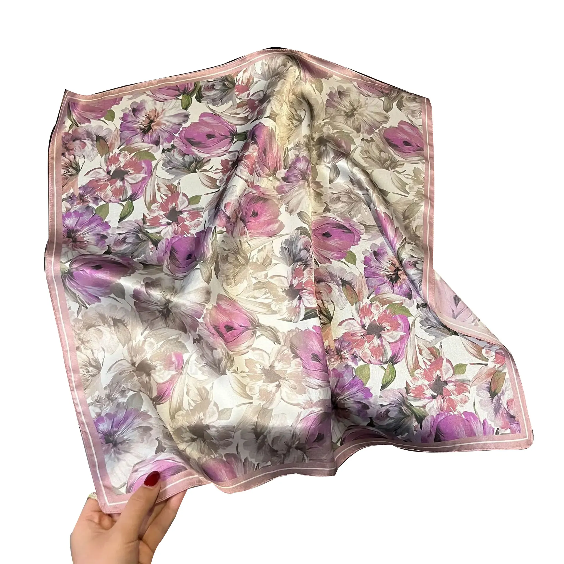 100% Natural Real Silk Scarf Women Hairband Shawl Female Bandana Square Scarves Wrap Mulberry Spring Fashion High Quality Hijab