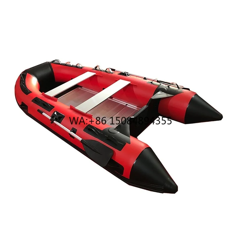 Custom Logo 2.3m to 5m PVC Tarpaulin Sport Dinghy Fishing Boat Inflatable Boat with Motor
