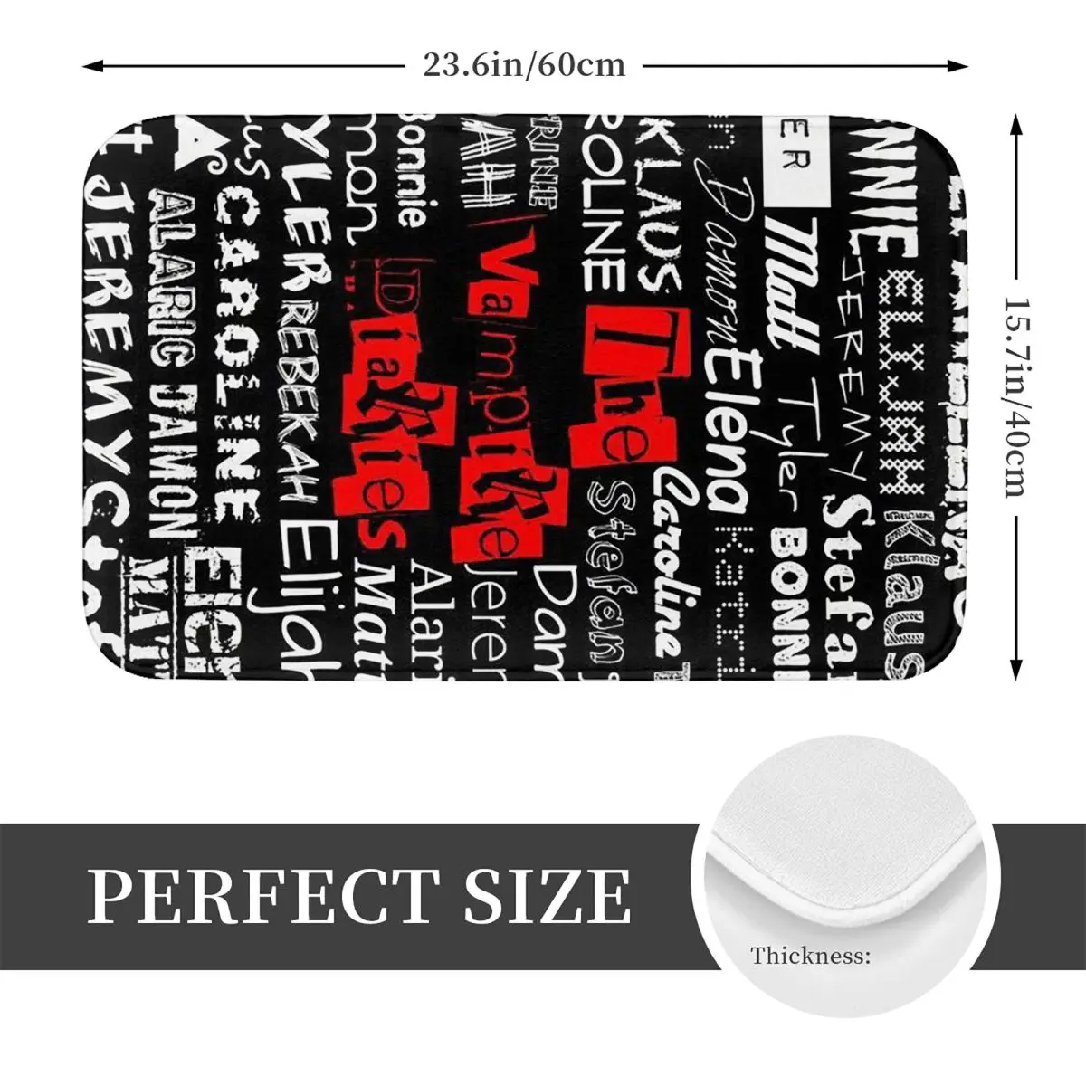 The Vampire Diaries Damon Salvatore Non-slip Doormat Floor Mat Sand Scraping Carpet Rug for Kitchen Entrance Home Room Footpad
