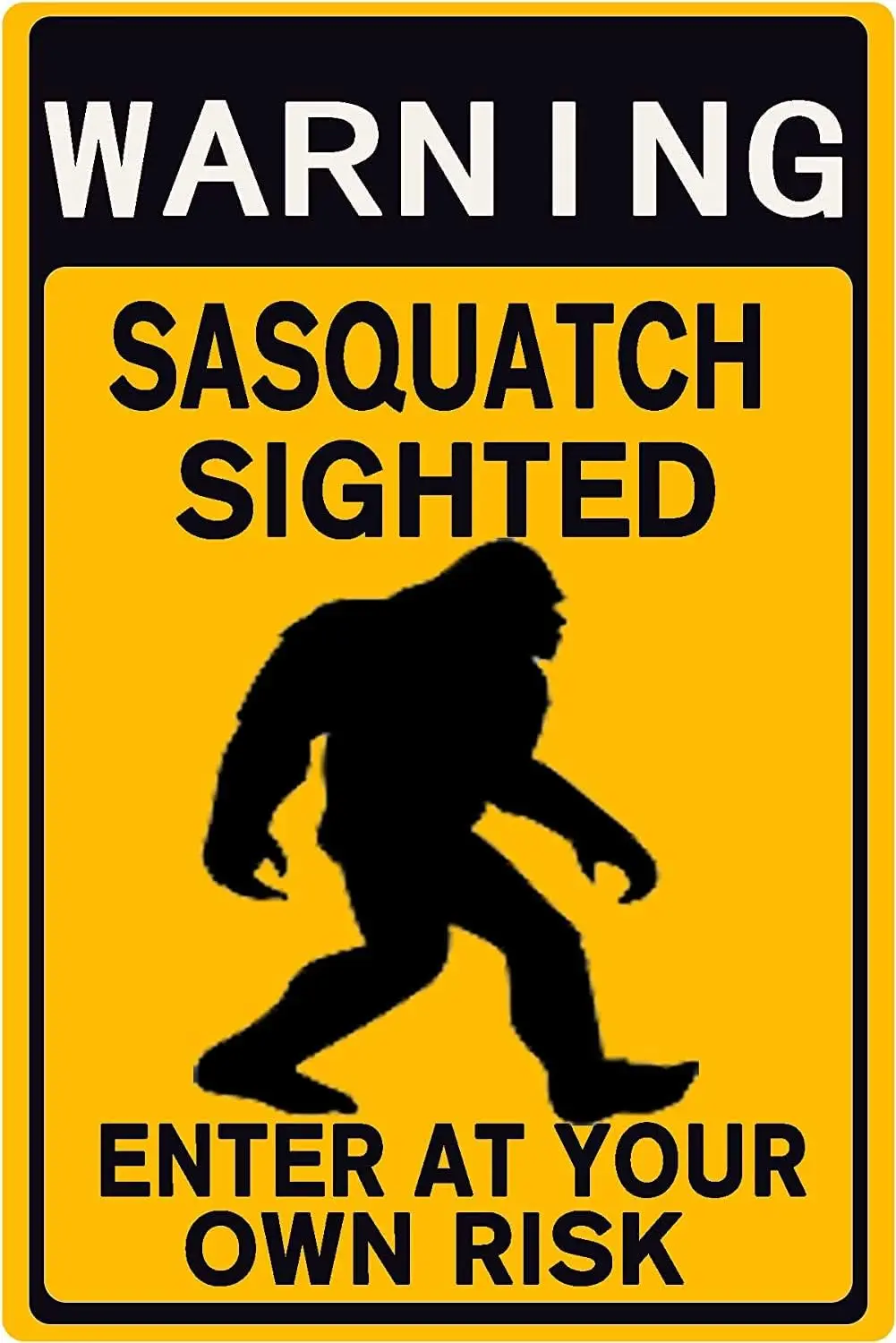 Metal Sign Aluminum Tin Sign Warning Protected by Bigfoot Outdoor Home Yard Street Garden Garage Door Metal Signs 12x8inch sign