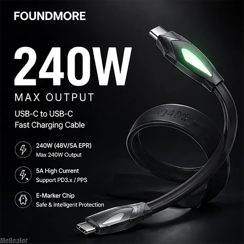 Sea Monster Style Type C Charging Cable 240W High Speed Transmission Luminous Durable Wire for Mobile Phone Charging Accessory