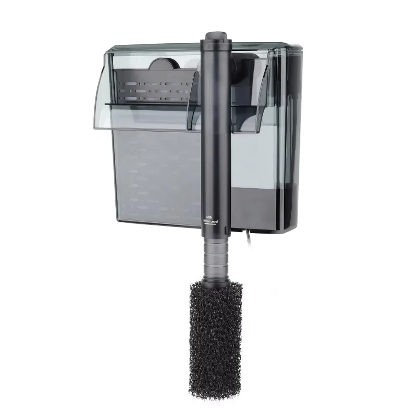 

Aquarium HOB Filter 105 GPH for 5-15 Gallon Fish Tank Power Filter with Adjustable Water Flow Extendable Intake Tube