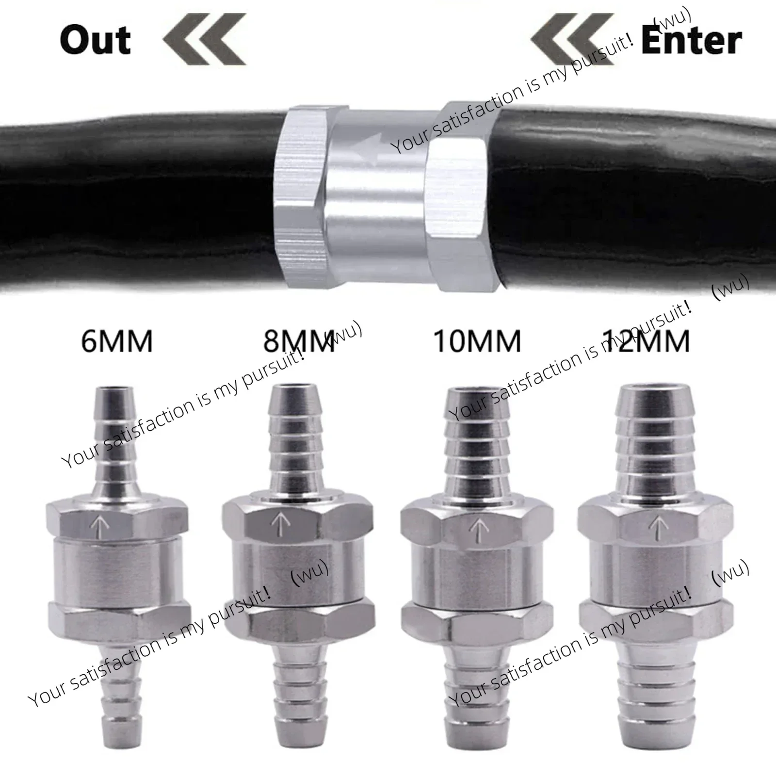 Fuel Non Return Check Valve 6/8/10/12mm Aluminium Alloy Petrol Diesel Water Fuel Line One Way for Peugeot Renault