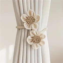 1/2Pcs Flower Shape Curtain Tieback Elastic Band Window Curtain Buckle Magnetic Buckle Curtain Rope Holders Kids Room Home Decor