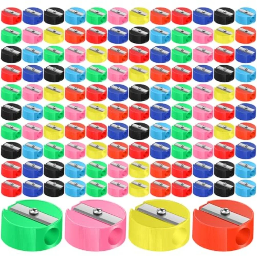 

Pieces Pencil Sharpeners Bulk for Mini Plastic Handheld Sharpener Colorful Round Manual Sharpener for Classroom Back to School
