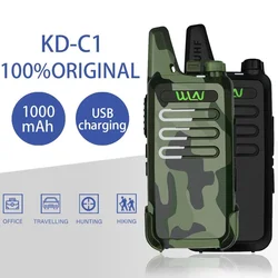 WLN KD-C1 Mini telsiz UHF 400-470MHz 16 kanal telsiz taşınabilir iki yönlü Ham radyo istasyonu avcılık yürüyüş için KD C1