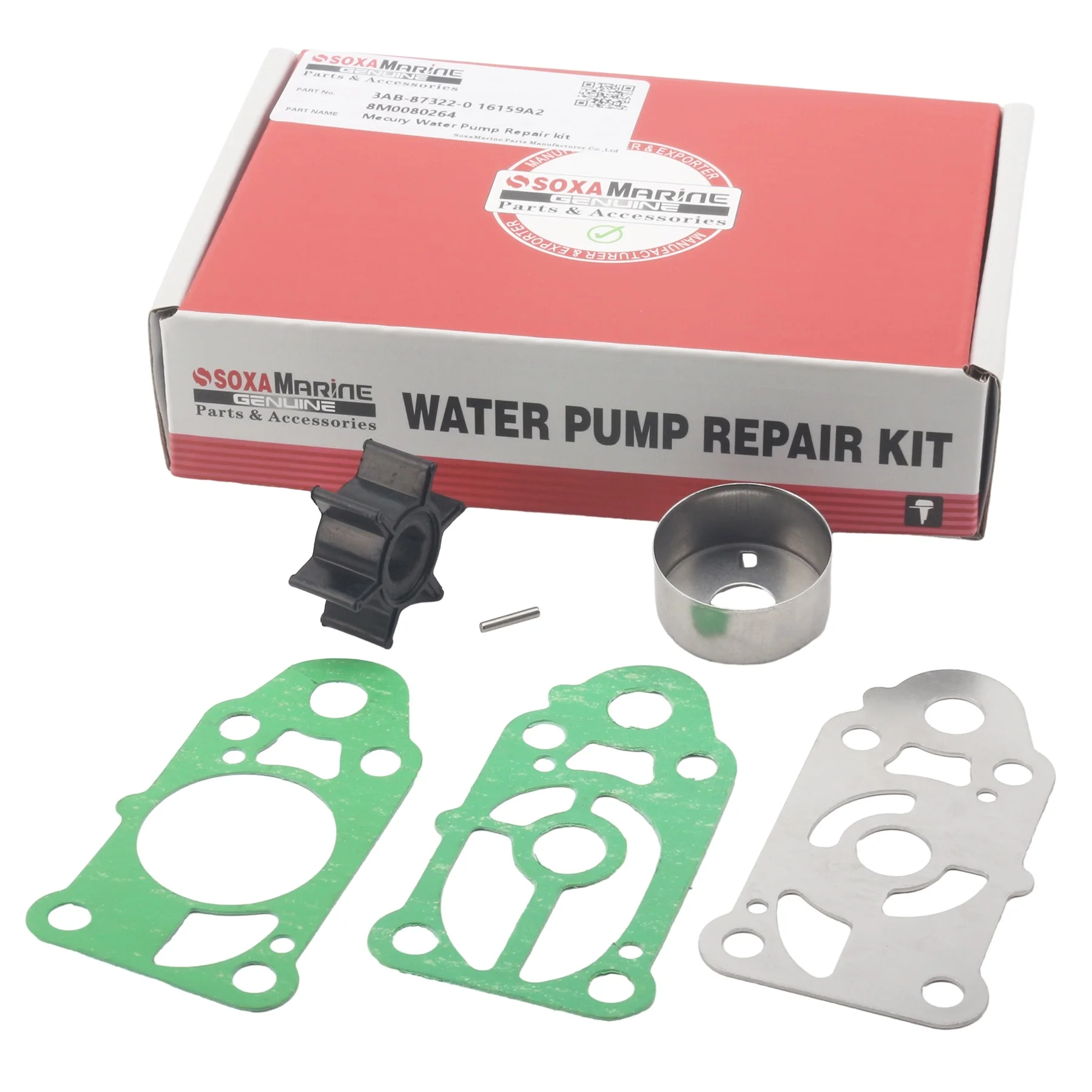 

Soxa Marine 3AB-87322 3F0-87322 Water Pump Repair Service Kit for Nissan Tohatsu 4 Str 2 Str 2 2.5 3 3.5 HP Outboard Boat Motor