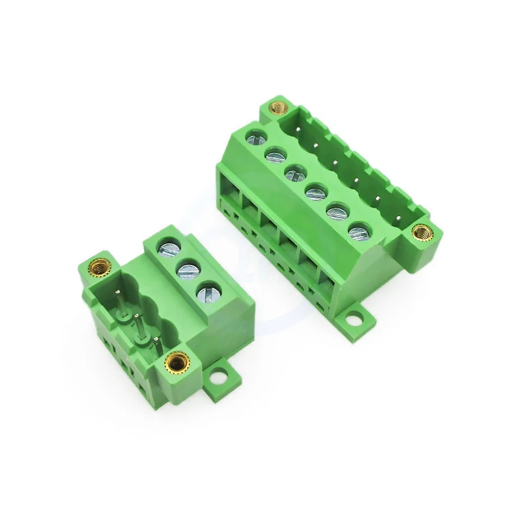 (10 Pcs) Kf 2edg - - 5.08mm Flanged Screw Terminal Block With Fixed Ears 15edg 5.08 Locking Plate Pin Header 2~24pin