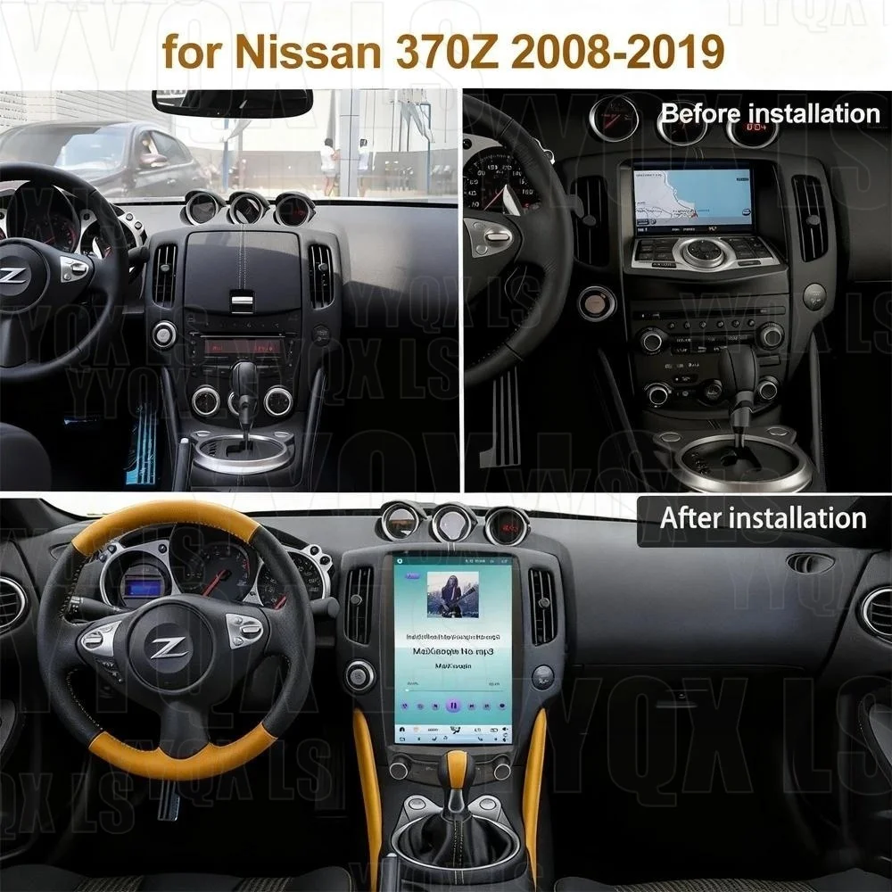 Wireless CarPlay For Nissan 370z Z34 2008-2019 Car Radio Multimedia Android15 Auto Player GPS Navigation Bluetooth Head Unit
