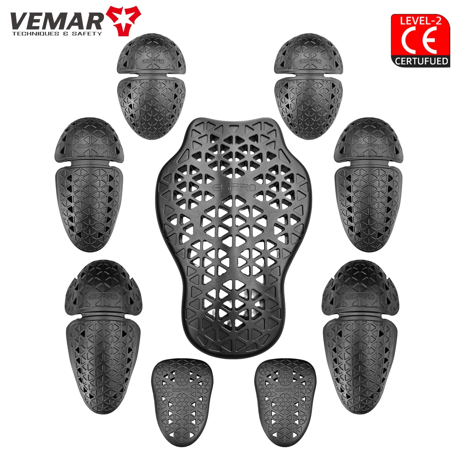 أسود CE المستوى 2 سترة دراجة نارية معتمدة إدراج حامي سميكة مرنة الظهر العمود الفقري وسادة واقية متسابق درع معطف التبعي #1