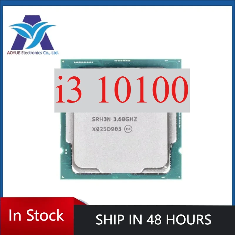 1pcs Intel Core i3-10100 i3 10100 3.6GHz 4-core 8-thread 65W LGA 1200 cpu processor