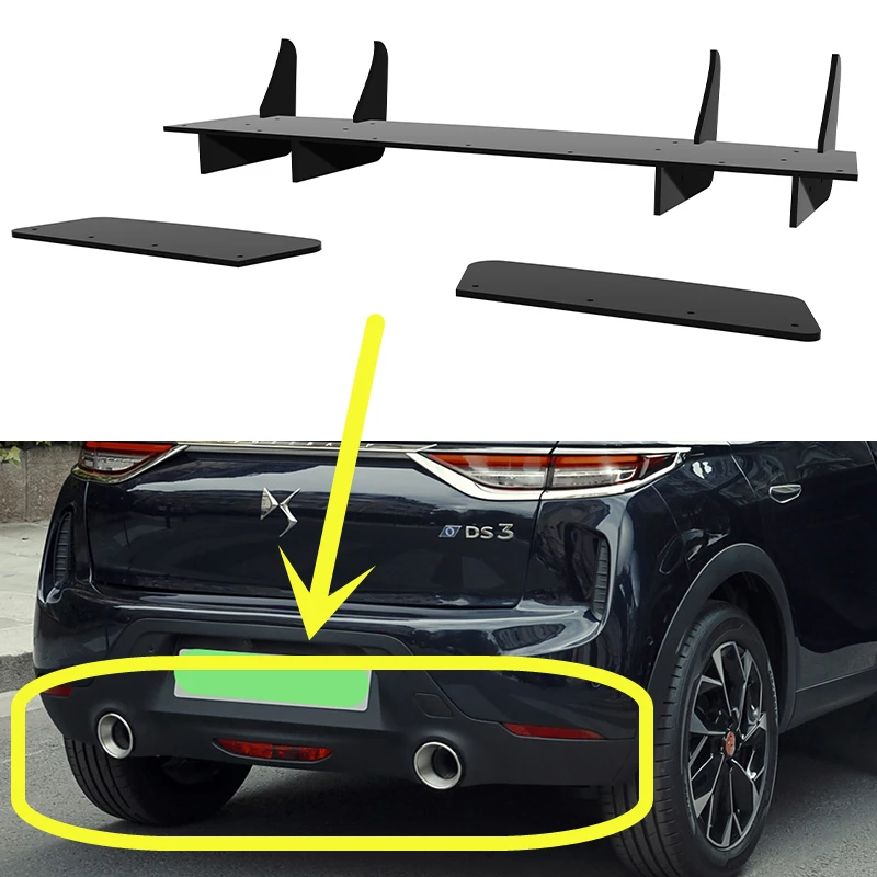 Use For DS 3 DS-3 Crossback 2018--2022 Year Rear Diffuser Bumper Lips Spoiler Splitter Body Kit Accessories