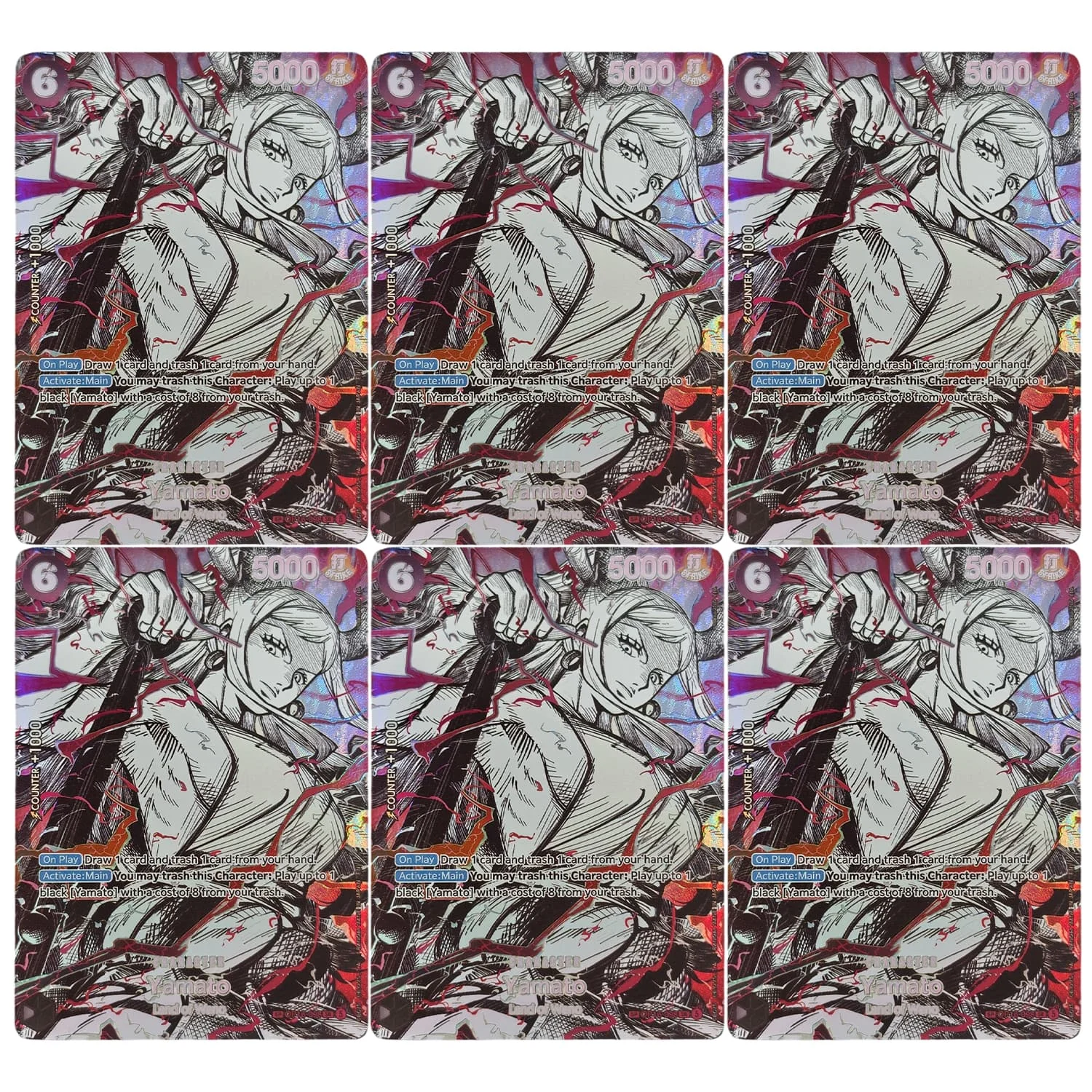 Carte de collection de jeu de personnage noir SR, Proxy anglais fait main, One Piece OP17 SP Conqueror's Haki Yamato OP16-098, jouet