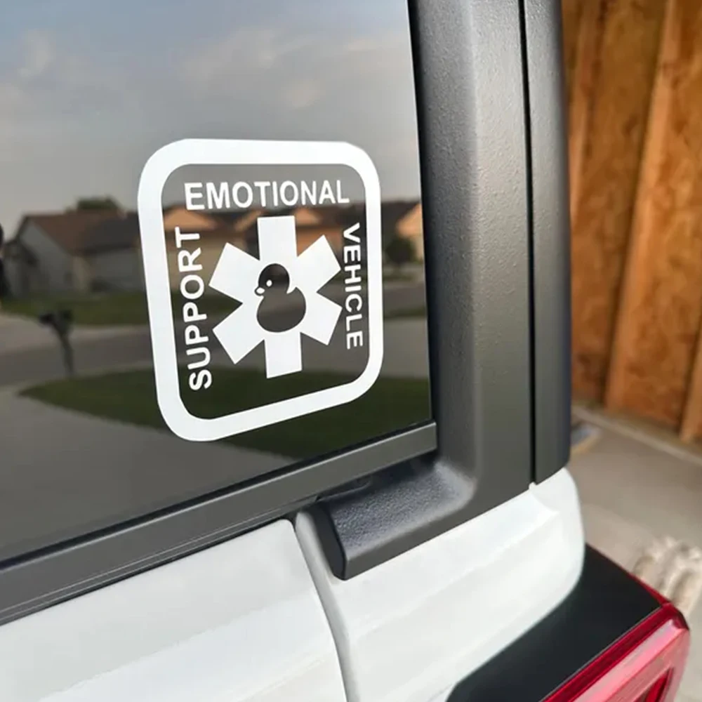 Emotional Support Vehicle Car Stickers Accessories Decoration Funny Duck Decal for SUV Truck RV Waterproof Vinyl Decals