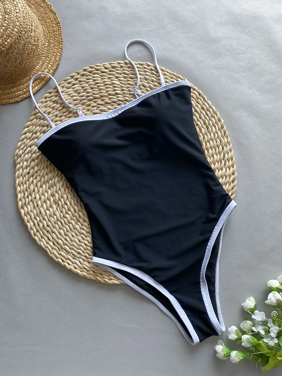 2024 Vintage One Piece Swimsuit Retro Swimwear Women Swimsuit Bandeau Bathing Suit Beachwear Monokini Female Swimming Suits