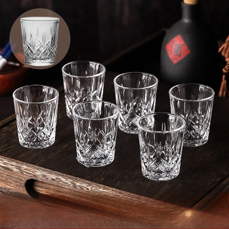 

6 Piece Set of Whisky Glasses Foreign Wine Glasses Retro Engraved Glass Beer Glasses Water Glasses Juice Glasses Spirits Glasses