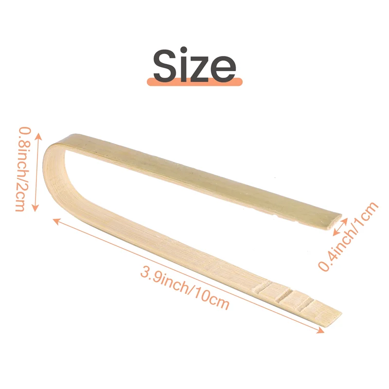 ABRN-50Pcs pinças utensílios de cozinha descartáveis mini pinças de bambu pinças torradas naturais para cozinhar