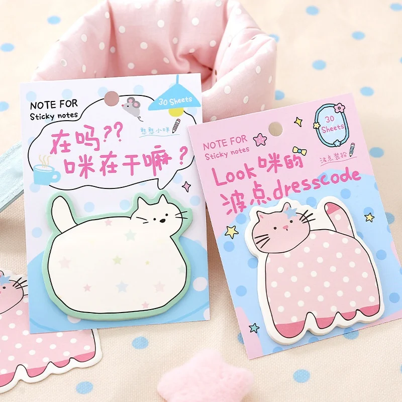 24pcs/lot Creative Cat Memo Pad Cute N Times Stationery Label Notepad Bookmark Post School Supplies